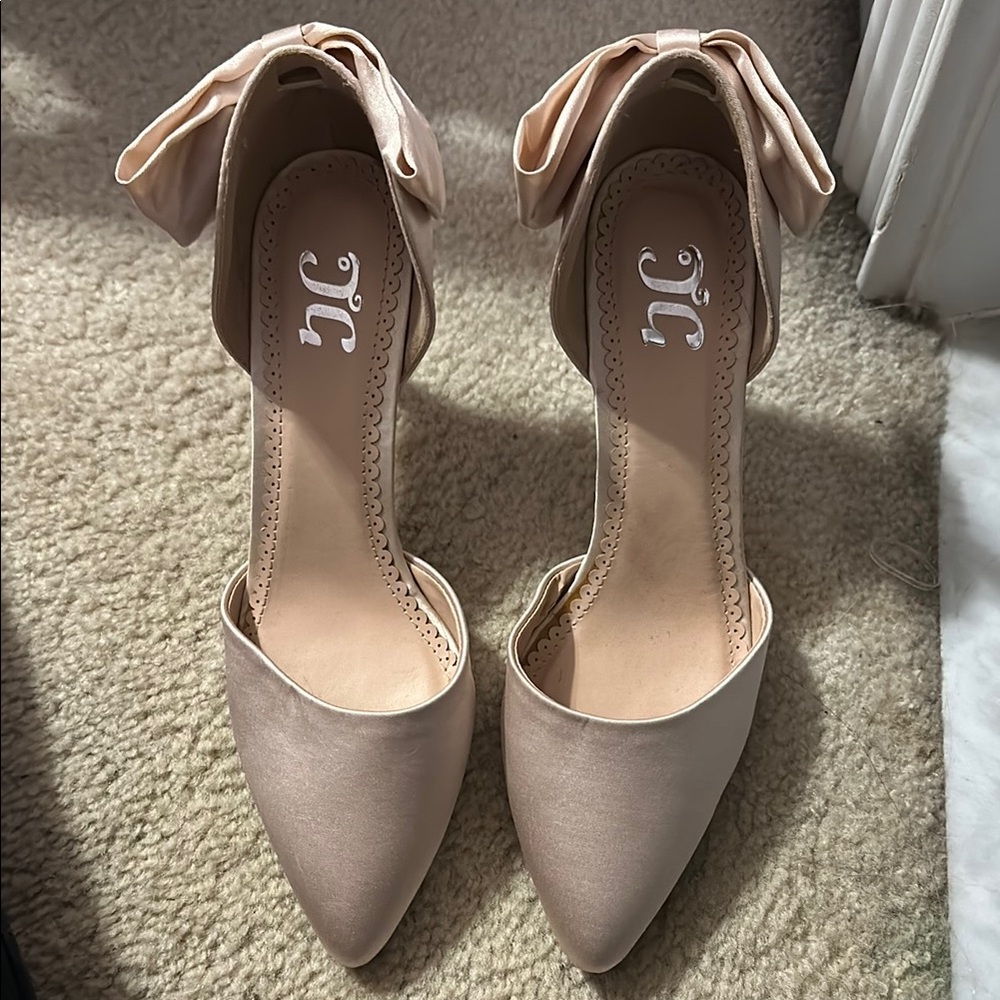 Women's Satin Heels with Bow